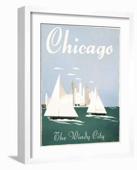 Chicago Windy City-Vintage Apple Collection-Framed Giclee Print