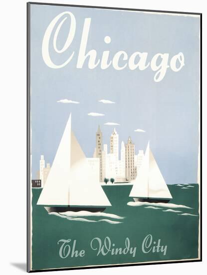 Chicago Windy City-Vintage Apple Collection-Mounted Giclee Print