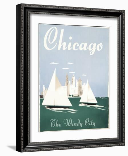 Chicago Windy City-Vintage Apple Collection-Framed Giclee Print