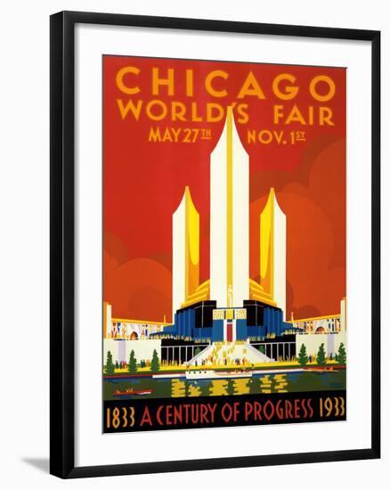 Chicago World’s Fair - A Century of Progress, 1833-1933-null-Framed Giclee Print