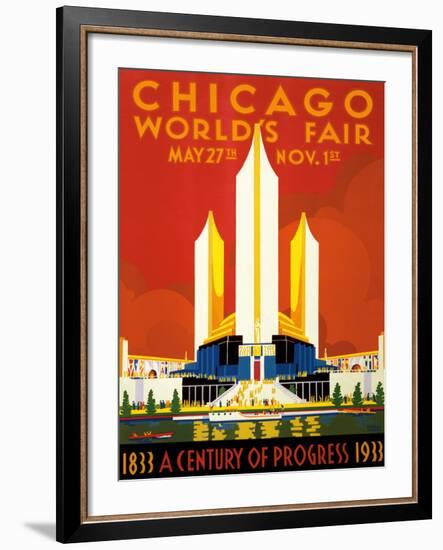 Chicago World’s Fair - A Century of Progress, 1833-1933--Framed Giclee Print