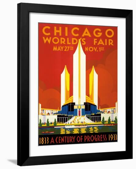 Chicago World’s Fair - A Century of Progress, 1833-1933--Framed Giclee Print