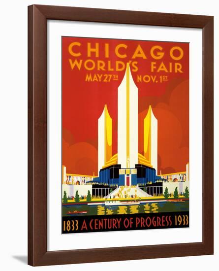 Chicago World’s Fair - A Century of Progress, 1833-1933--Framed Giclee Print