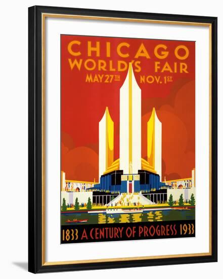 Chicago World’s Fair - A Century of Progress, 1833-1933-null-Framed Giclee Print