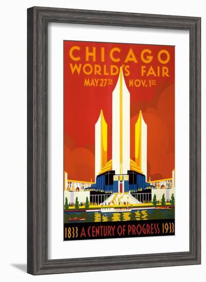 Chicago World’s Fair - A Century of Progress, 1833-1933-null-Framed Art Print