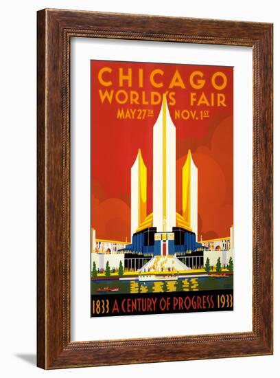 Chicago World’s Fair - A Century of Progress, 1833-1933-null-Framed Art Print