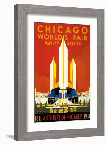 Chicago World’s Fair - A Century of Progress, 1833-1933-null-Framed Art Print