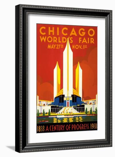 Chicago World’s Fair - A Century of Progress, 1833-1933-null-Framed Art Print