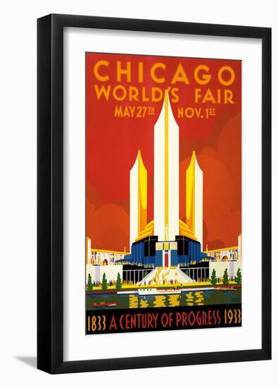 Chicago World’s Fair - A Century of Progress, 1833-1933-null-Framed Art Print