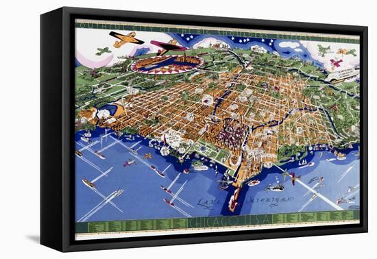 Chicago World's Fair Map-null-Framed Premier Image Canvas