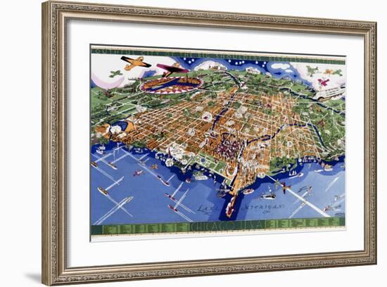 Chicago World's Fair Map-null-Framed Giclee Print