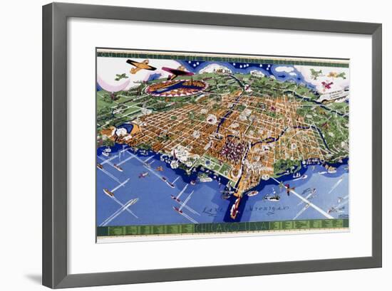 Chicago World's Fair Map-null-Framed Giclee Print