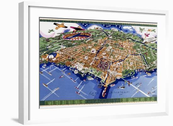 Chicago World's Fair Map-null-Framed Giclee Print