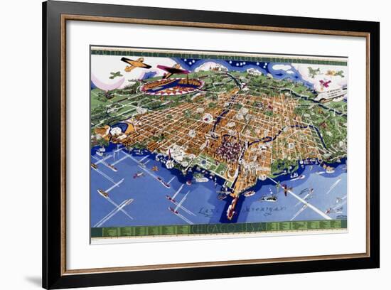 Chicago World's Fair Map-null-Framed Giclee Print