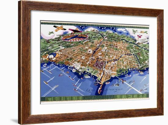 Chicago World's Fair Map-null-Framed Giclee Print