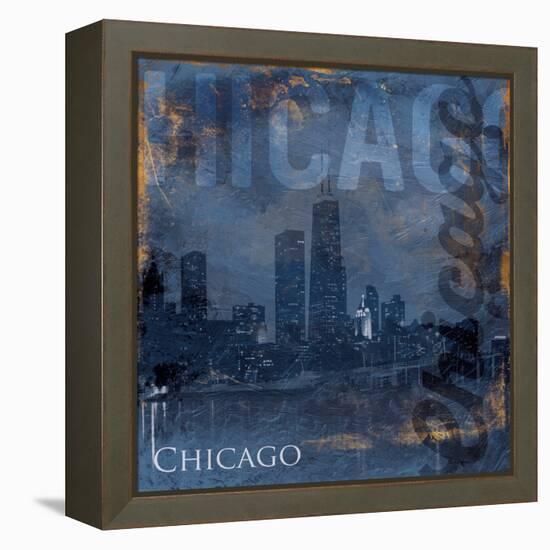 Chicago-Jace Grey-Framed Stretched Canvas