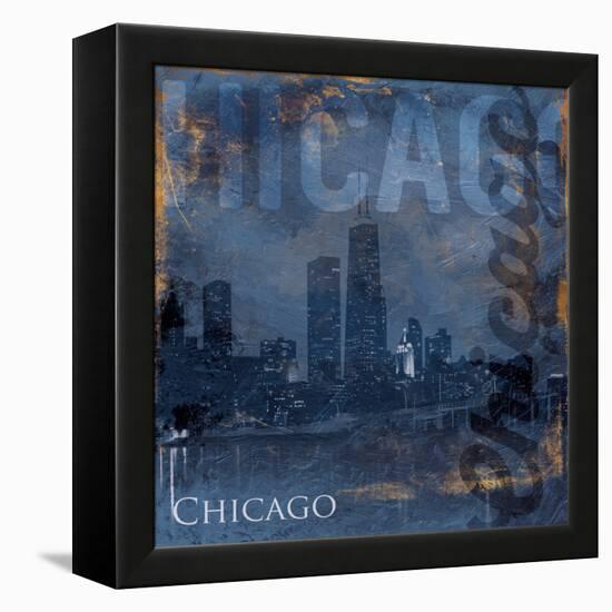 Chicago-Jace Grey-Framed Stretched Canvas