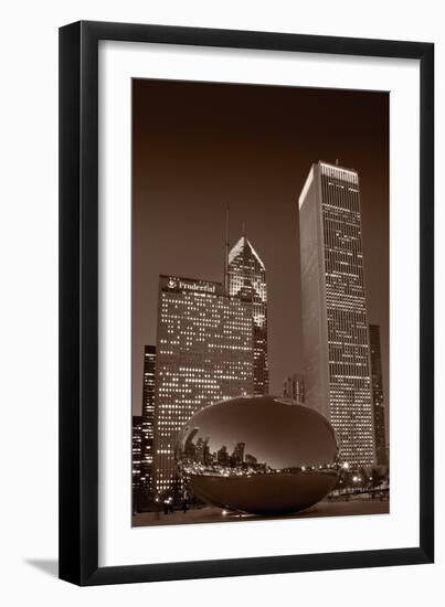 Chicagos Millennium Park BW-Steve Gadomski-Framed Photographic Print