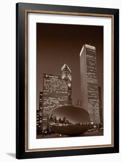 Chicagos Millennium Park BW-Steve Gadomski-Framed Photographic Print