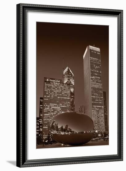 Chicagos Millennium Park BW-Steve Gadomski-Framed Photographic Print