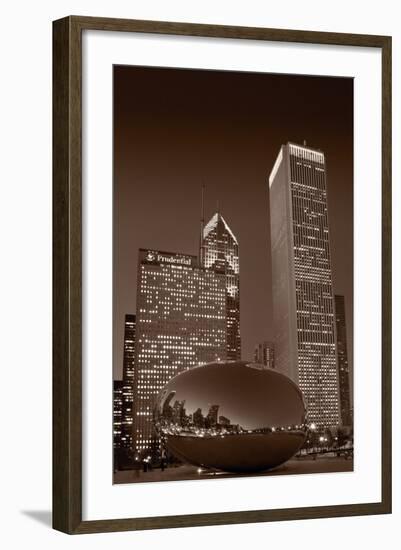 Chicagos Millennium Park BW-Steve Gadomski-Framed Photographic Print