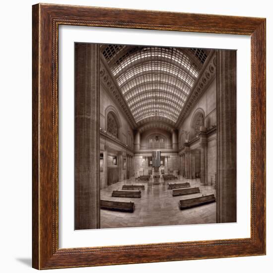 Chicagos Union Station BW-Steve Gadomski-Framed Photographic Print