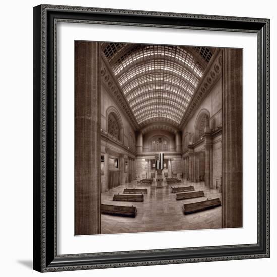 Chicagos Union Station BW-Steve Gadomski-Framed Photographic Print