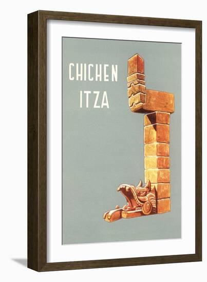 Chichen Itza, Mexican Travel Poster-null-Framed Art Print