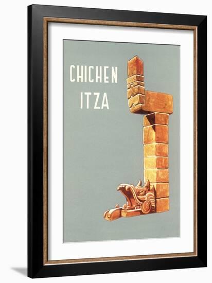 Chichen Itza, Mexican Travel Poster-null-Framed Art Print