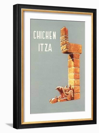 Chichen Itza, Mexican Travel Poster-null-Framed Art Print