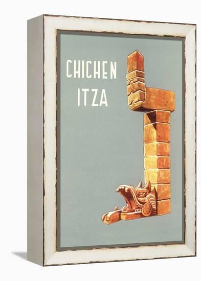 Chichen Itza, Mexican Travel Poster-null-Framed Stretched Canvas