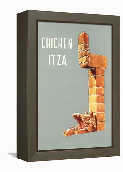 Chichen Itza, Mexican Travel Poster-null-Framed Stretched Canvas