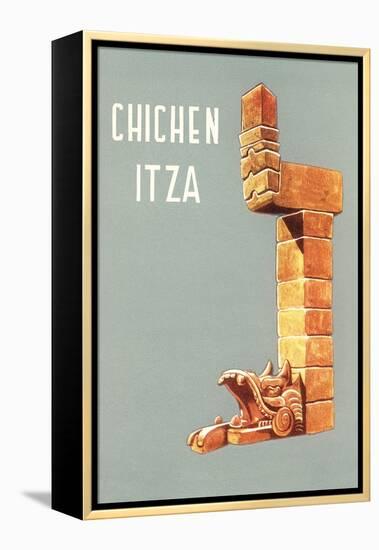 Chichen Itza, Mexican Travel Poster-null-Framed Stretched Canvas