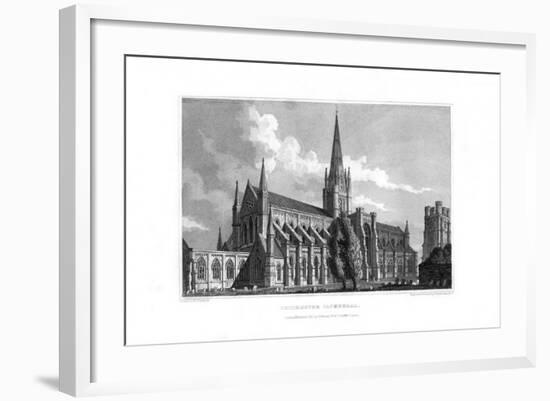 Chichester Cathedral, Chichester, West Sussex, 1829-null-Framed Giclee Print