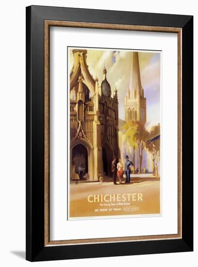 Chichester, West Sussex Clock Tower and Cathedral-null-Framed Art Print