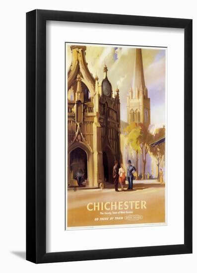 Chichester, West Sussex Clock Tower and Cathedral-null-Framed Art Print