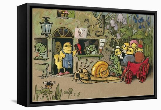 Chick Family Arriving at Inn-null-Framed Stretched Canvas