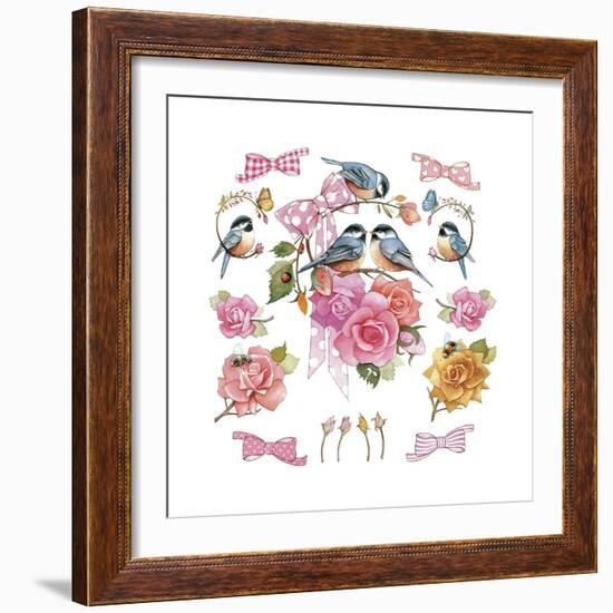 Chick on Rose-null-Framed Giclee Print