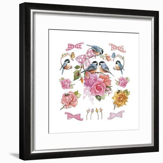 Chick on Rose-null-Framed Giclee Print