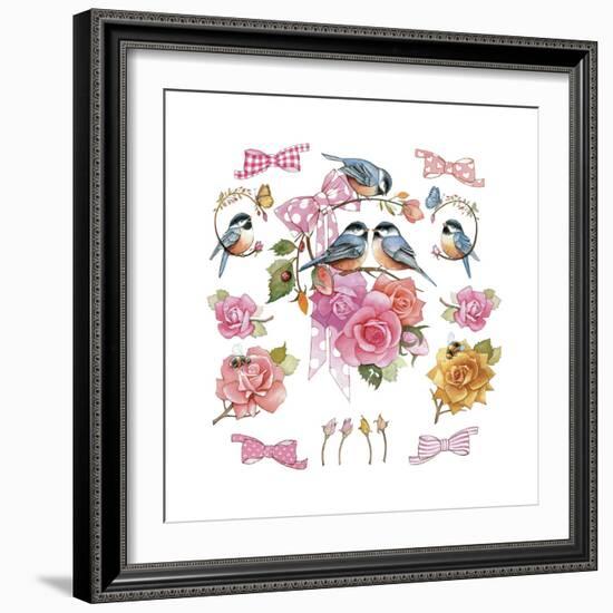 Chick on Rose-null-Framed Giclee Print