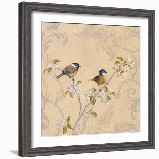 Chickadee and Pear-Jill Schultz McGannon-Framed Art Print