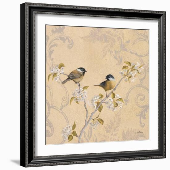 Chickadee and Pear-Jill Schultz McGannon-Framed Art Print