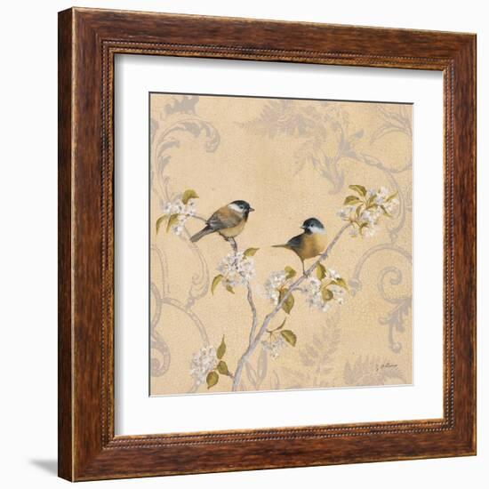 Chickadee and Pear-Jill Schultz McGannon-Framed Art Print