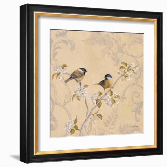 Chickadee and Pear-Jill Schultz McGannon-Framed Art Print