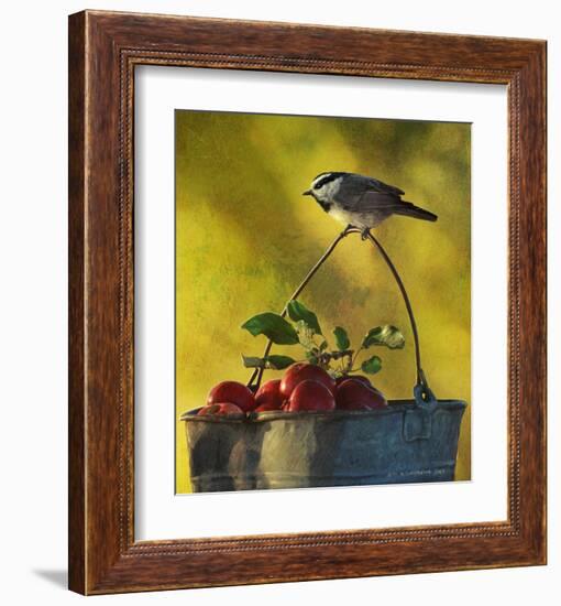 Chickadee Apples-Chris Vest-Framed Art Print