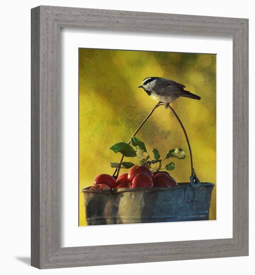 Chickadee Apples-Chris Vest-Framed Art Print