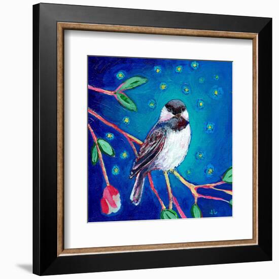 Chickadee at Night-Jennifer Lommers-Framed Art Print