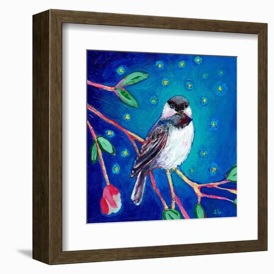 Chickadee at Night-Jennifer Lommers-Framed Art Print