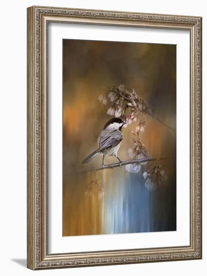 Chickadee in the Garden-Jai Johnson-Framed Giclee Print