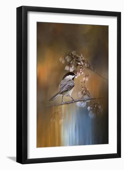 Chickadee in the Garden-Jai Johnson-Framed Giclee Print